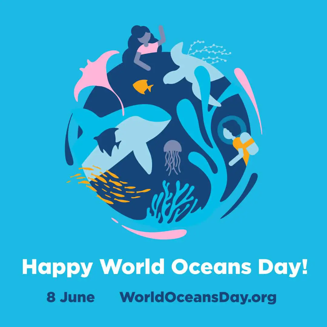 Happy world oceans day, June 8 poster  from Worldoceansday.org
