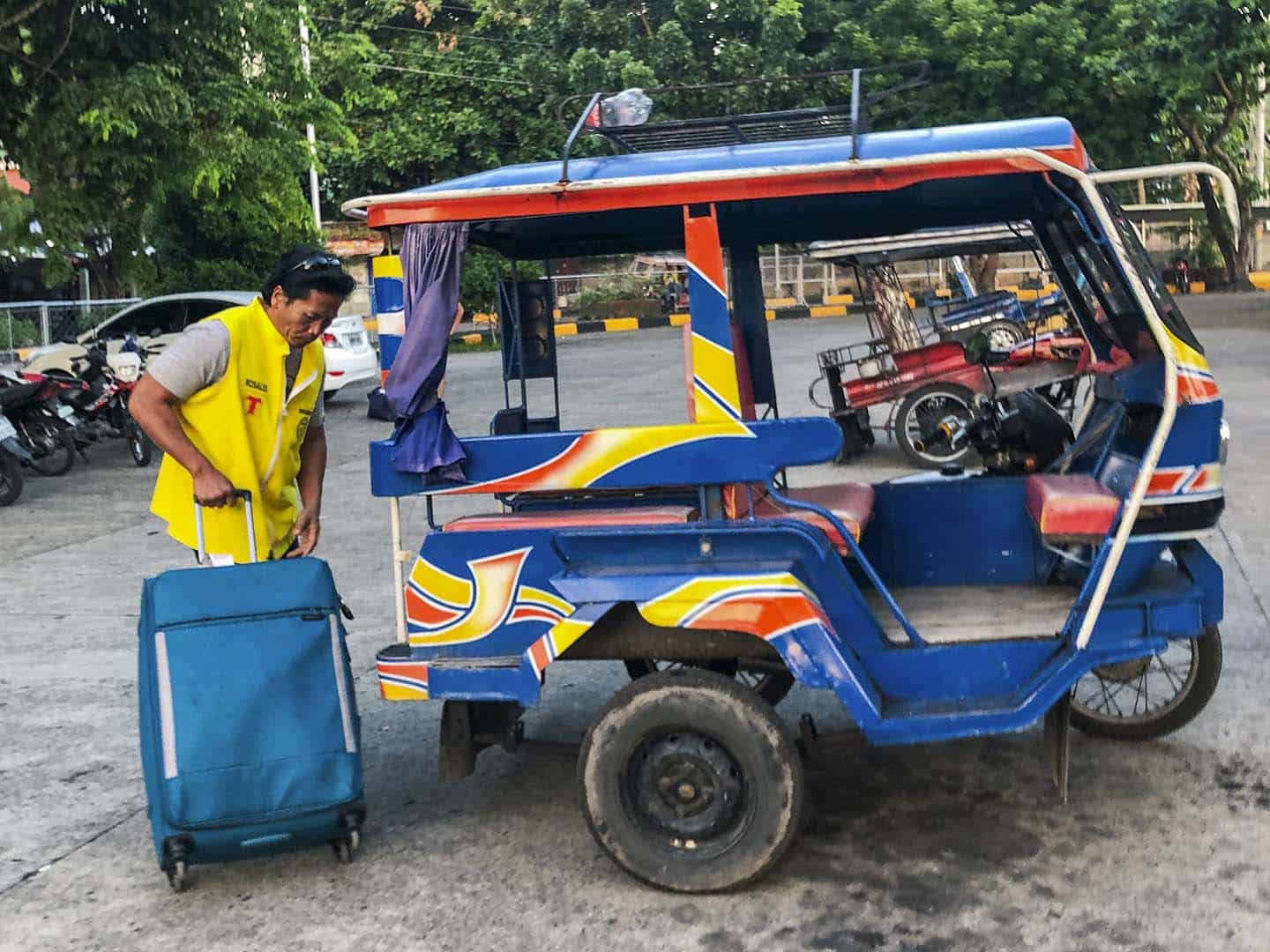 Tricycles in the Philippines- Consider modes of transportation when packing for a trip.