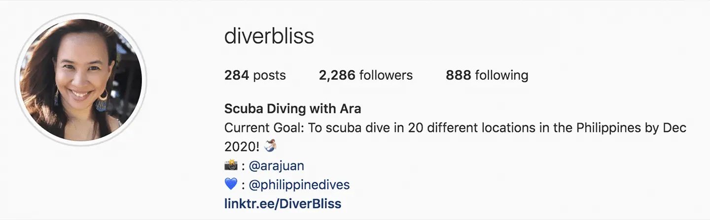 My diving instagram account of Diver Bliss