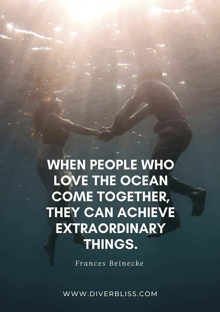 Ocean Conservation Quotes Poster: "When people who love the ocean come together, they can achieve extraordinary things.” - Frances Beinecke