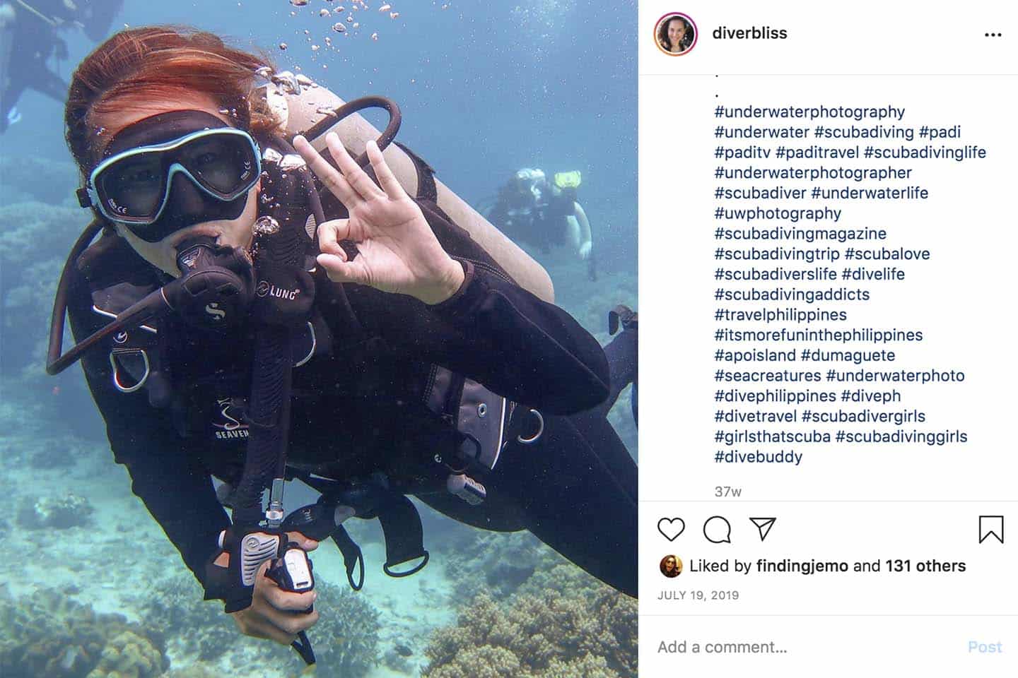 Scuba Hashtags for Instagram