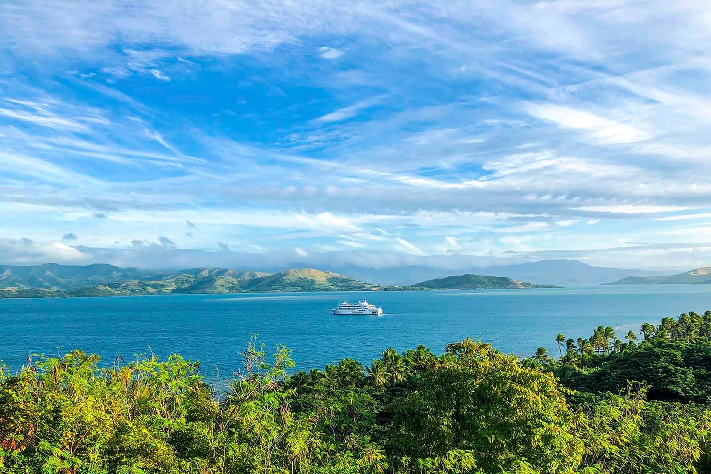 Captain Cook Cruises Fiji spotted from Nananu-i-ra.