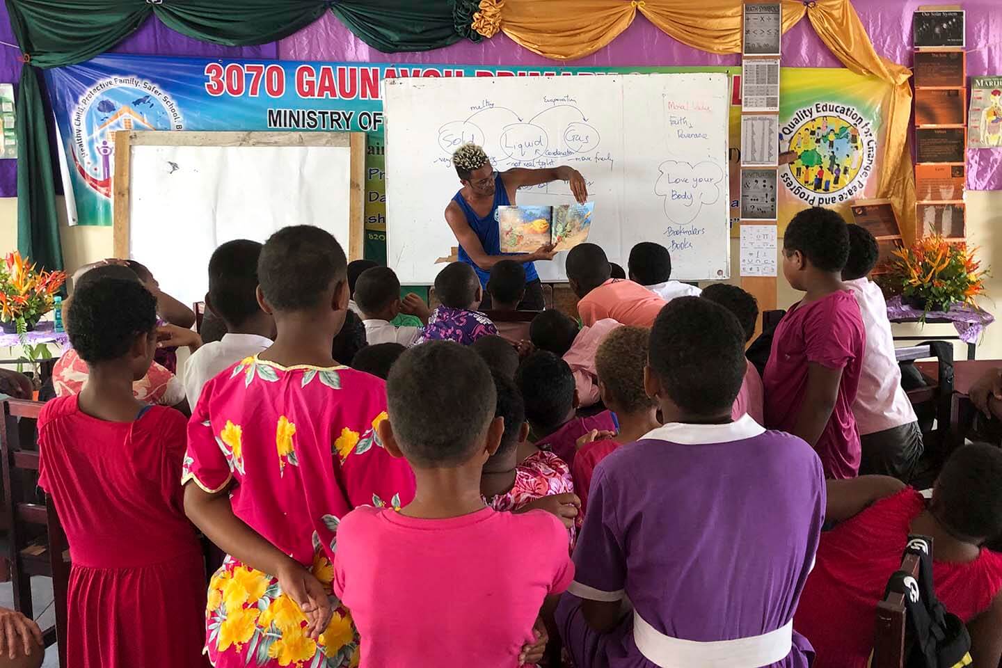 Teaching kids in Fiji through Korovou Eco Tour Resort