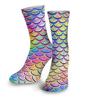 Best Scuba Diver Gift for Her Pyschedelic Mermaid Dive Socks by Space Fish Army