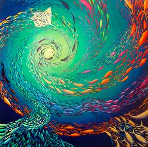 Fish Nautilus Abstract – Original Painting by Deep Impression