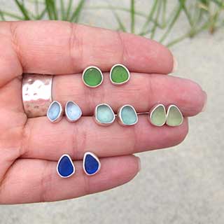 Best Scuba Diver Gift: Sea Glass Stud Earrings by Lita Sea Glass Jewelry