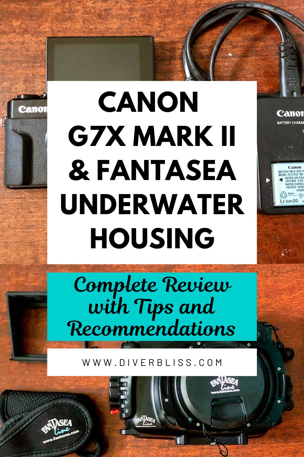 Canon G7x Mark II Underwater Camera + Fantasea Housing Review and Recommendations Pin