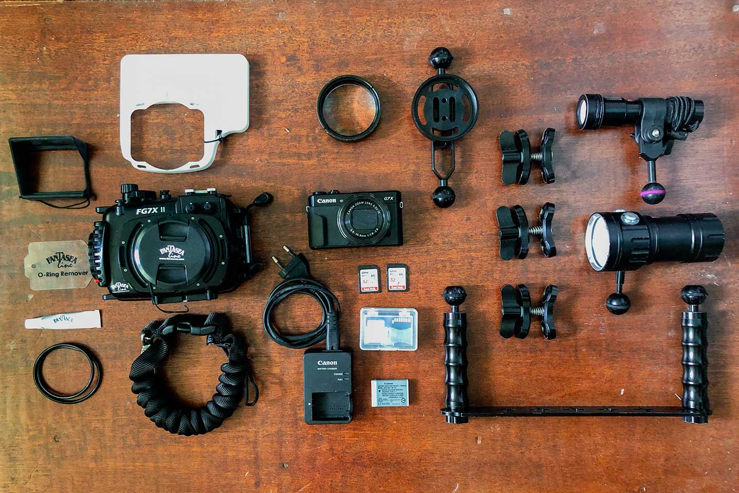 Underwater Camera Gear Flatlay