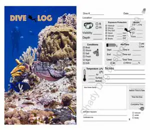 Diver Under the Sea Photo Scuba Dive Log Book by Shady Dog Designs