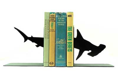 Bookend for your Scuba Diver Books: Hammerhead Shark Bookends Knob Creek Metal Arts 