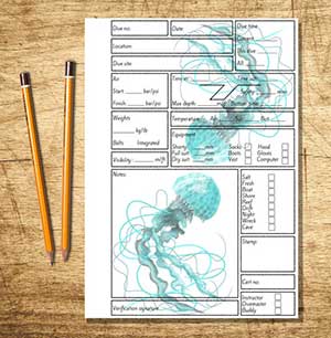 Jellyfish Printable Log book by Electric Seahorse