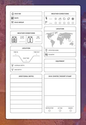 Scuba Diving Log Book by Book Bird Template