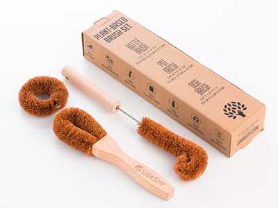 coconut bristle brushes from Hi Gaia Guy