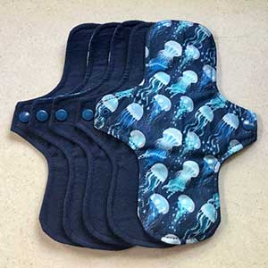 Jellyfish Design Reusable Menstrual Pads from Sacred Spiral Creation