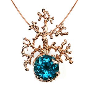 Handmade Ocean Jewelry: 13 Shops for Ocean Lovers 41 Rose Gold CORAL London Blue Topaz Pendant Necklace by Arosha Taglia