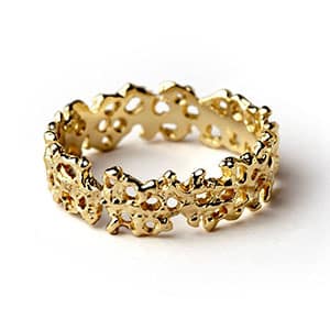 Handmade Ocean Jewelry: 13 Shops for Ocean Lovers 40 Gold CORAL Unique Wedding Band for Scuba Divers by Arosha Taglia