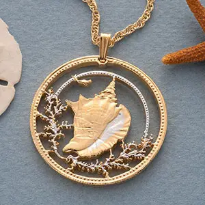 Ocean Jewelry Bahamas Coin Conch Shell Necklace by The Difference