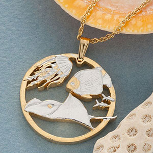 Handmade Ocean Jewelry: 13 Shops for Ocean Lovers 32 Marine Life Jewelry Gibraltar Coin Sea Life Necklace by The Difference