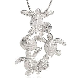 Handmade Ocean Jewelry: 13 Shops for Ocean Lovers 4 Scuba Diver Jewelry Sterling Silver Baby Sea Turtles Necklace by Big Blue Dive Roland St. John