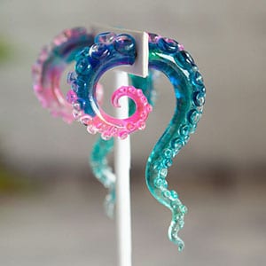 Handmade Ocean Jewelry: 13 Shops for Ocean Lovers 19 Island Dreams Octopus Tentacle Earrings by The Slug and Kraken