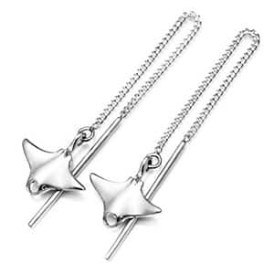 Manta Ray Thread Earrings Ocean Conservation Jewelry by World Treasure Designs