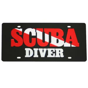 Scuba diver dive flag license plate Bumper Bling Shop