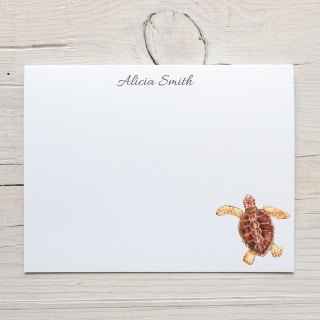 Personalized sea turtle stationery by Faith and Franklin