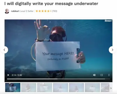 Rubikart Personalized Scuba Diving Video on Fiverr