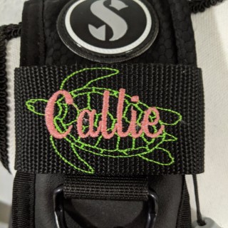 Sea turtle dive tag BCD with custom with name from Broider