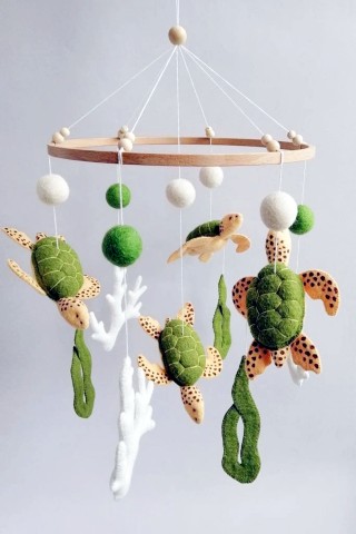 Sea turtle baby crib mobile by TinylandUA