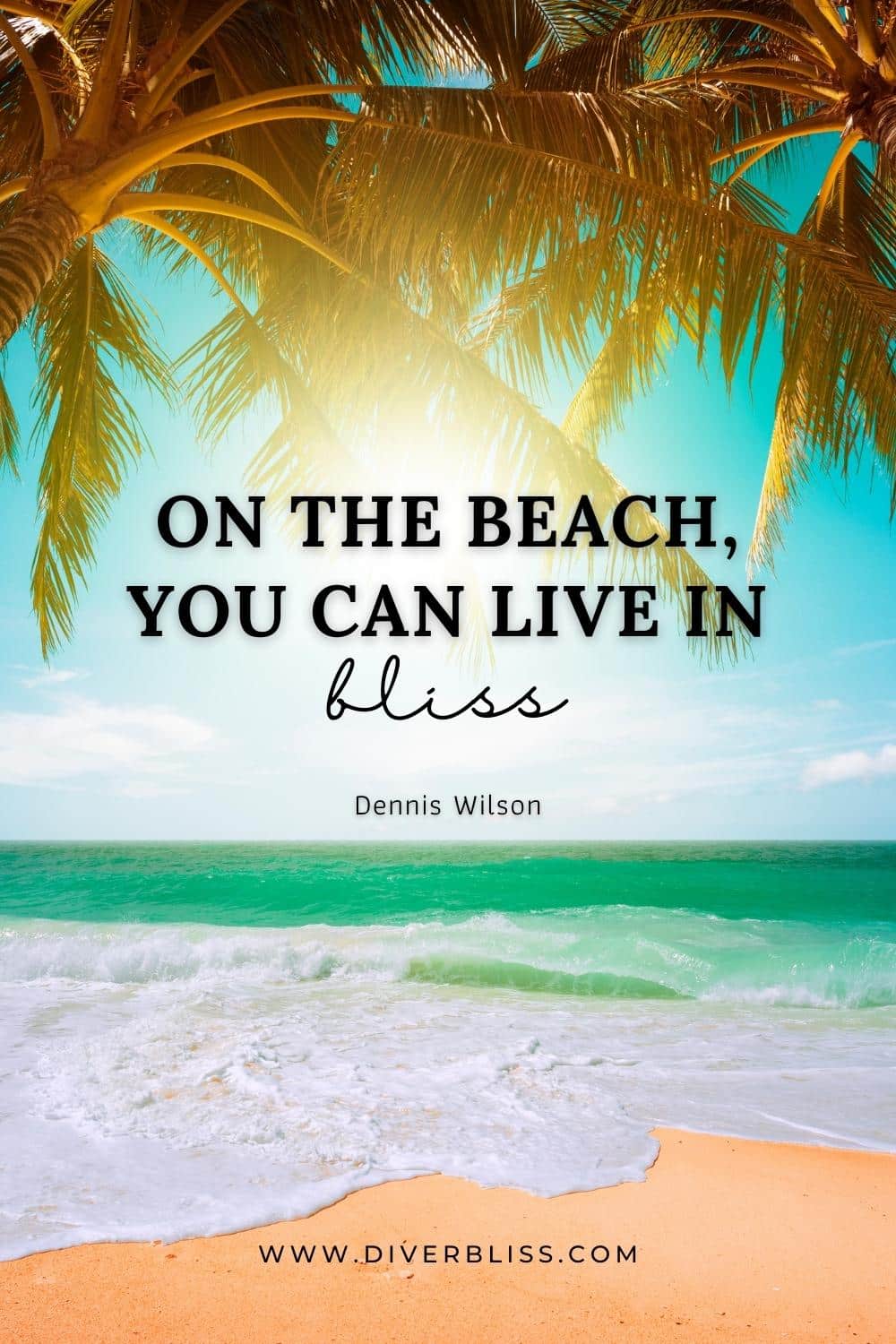 "On the beach, you can live in bliss.” —Dennis Wilson