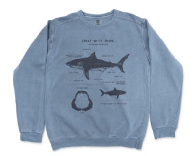 33 Best Shark Gifts for Shark Lovers (Jaw-some Picks) 5 Great White Shark Anatomy Sweatshirt by LifeShines