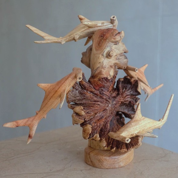 33 Best Shark Gifts for Shark Lovers (Jaw-some Picks) 19 Wooden Hammerhead Shark Sculpture by Parasite House