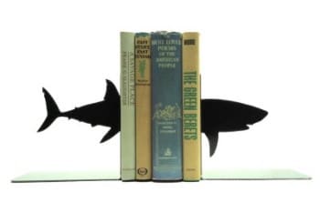 33 Best Shark Gifts for Shark Lovers (Jaw-some Picks) 3 Metal Shark Bookends by KnobCreekMetalArts