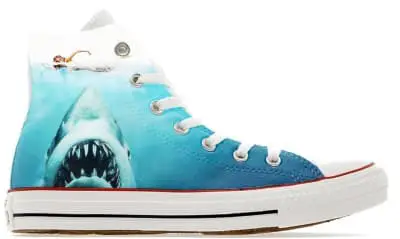 Shark Attack Movie design custom hi-top Converse by Shoe2kill