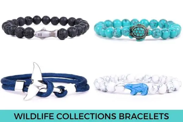 Wildlife Collections Tracking Bracelets featuring: "Voyage" Shark Bracelet, "Journey" Sea Turtle Bracelet, Tailfin Bracelet, "Venture" Polar Bear Bracelet