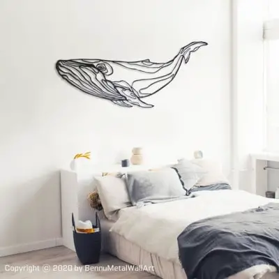 Whale wall art decor by Bennu Metal Wall Art