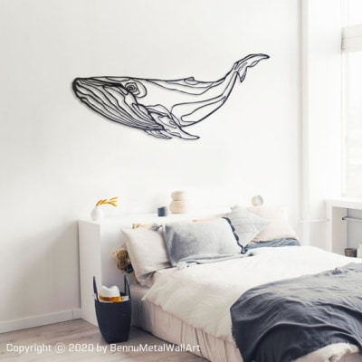 Whale wall art decor by Bennu Metal Wall Art