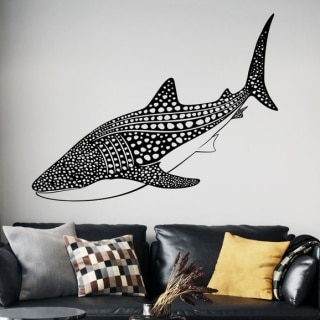 Large whale shark vinyl sticker by Stickerbrand