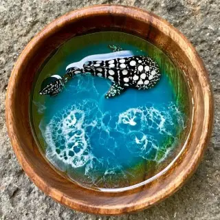 Whale shark small resin bowl by TwoSeasArts