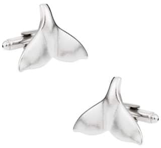 Whale tail silver cufflinks by Cuff Daddy Cufflinks