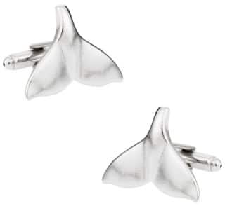 Whale tail silver cufflinks by Cuff Daddy Cufflinks