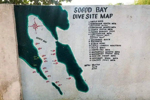 Sogod Bay Dive Site Map