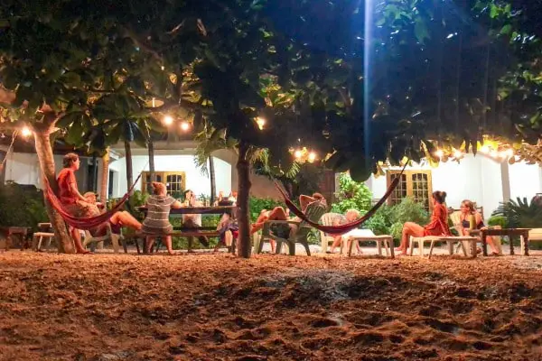 Sogod bay resort beach garden at night