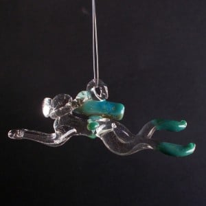 Handblown glass male or female scuba diver ornaments Glass Designs By J