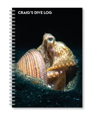 Coconut octopus dive log book by Dive Proof