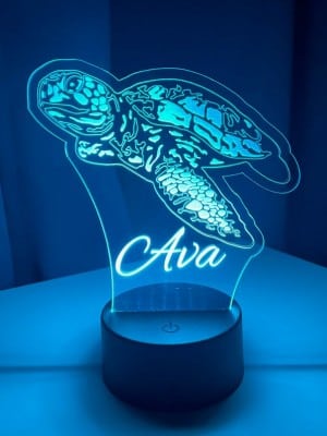 Personalized sea turtle lamp by Coosaw Customs