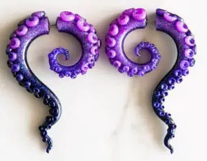 Sea witch octopus tentacle earrings by The Slug and Kraken
