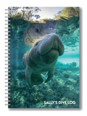 Personalized manatee dive log book from Dive Proof