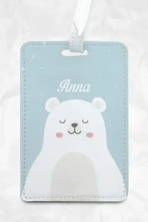 Personalize Cartoon Polar Bear Luggage tag from BeeBeeStyle